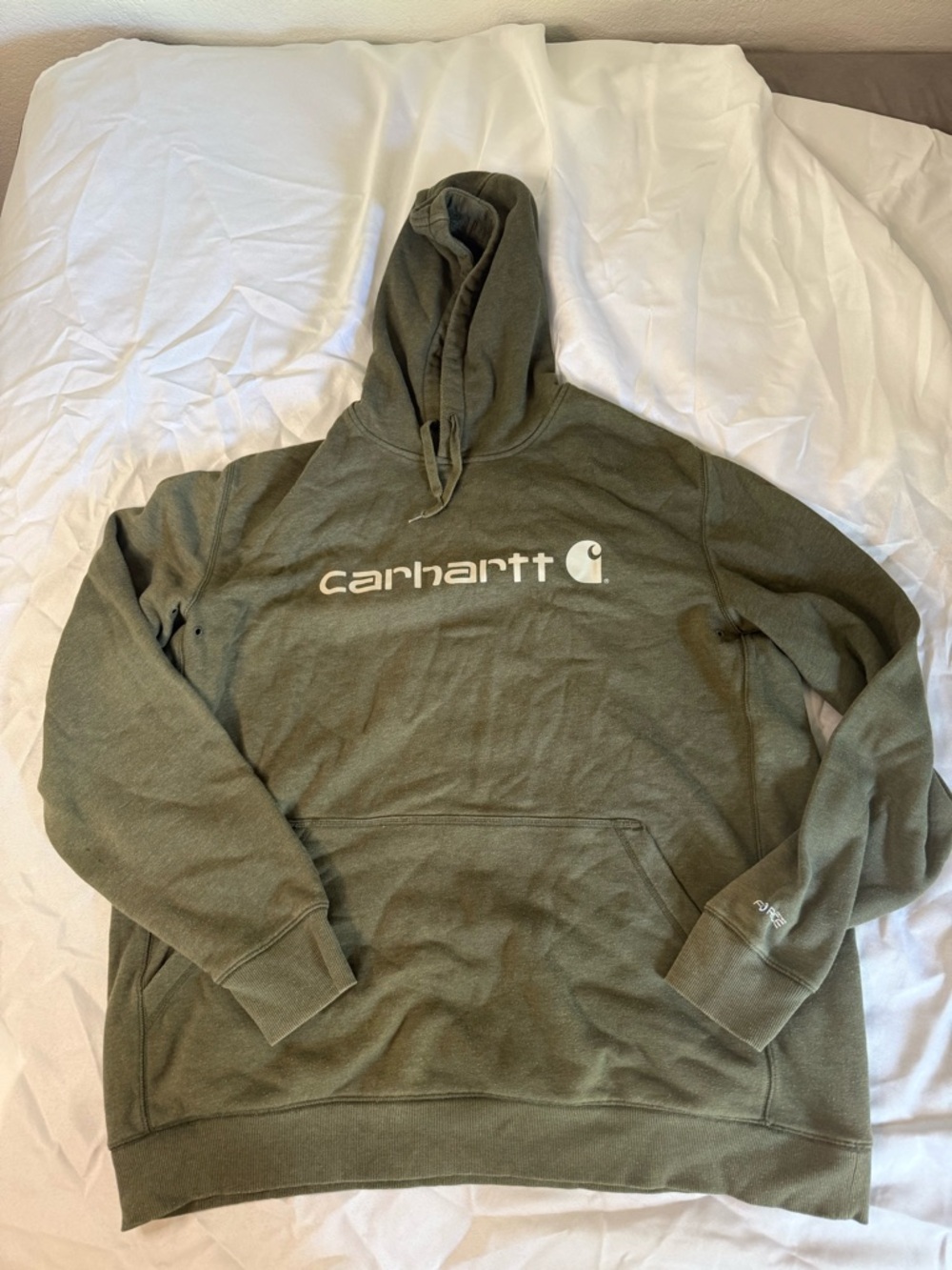 Carhartt 2XL Tall Men's Olive Green Logo Hoodie